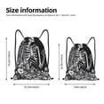 thumbnail image 2 of Sikiie Gothic Skull Floral Art Drawstring Backpack Drawstring Bags, Draw String Back Bag for Sports, Gym, Travel, Swimming, Beach-Medium, 2 of 6