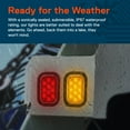 thumbnail image 4 of 2 Red + 2 Amber 5" x 3" Rectangular LED Trailer Tail Light Kit [DOT FMVSS 108] [Grommets & Plugs Included] [Submersible] [Stop Turn Tail Park] [10 LED] Brake Lights for Tow Truck 80 Inch Wide Trailer, 4 of 8