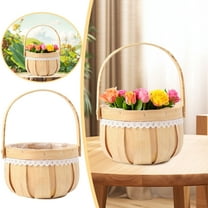 Wicker Picnic Basket with Handle,Woven Rattan Storage Basket for Easter,Garden Harvest,Vegetables,Fruits, Candy,Portable Hamper for Organizing,Wedding,Toy,Flower,Outdoor Picnicking Home Decor