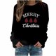 thumbnail image 2 of Pntutb Tops de mujer Suéter de cuello redondo con estampado navideño Blusa suelta Sudadera sin capucha Pntutb Pntutb-3639, 2 of 7