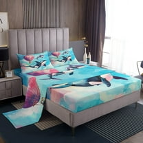 Erosebridal Ocean Whale Sheet Set Twin,Sea Animal Bedding Sets Twin Size,Super Cozy Bed Sheets Twin,Cartoon Sealife Decor,3pcs