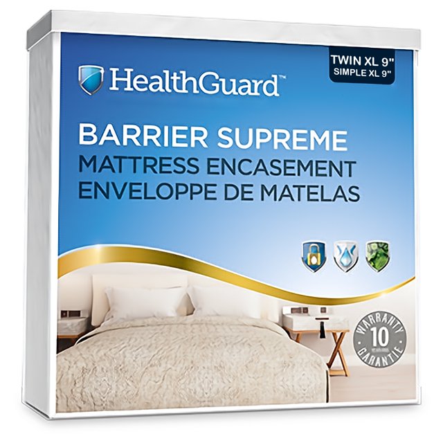 HealthGuard Barrier Supreme 6-sided Waterproof Mattress Encasement Twin Extra Long 9"