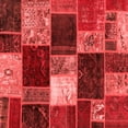 thumbnail image 1 of Ahgly Company Machine Washable Indoor Square Patchwork Red Transitional Area Rugs, 5' Square, 1 of 4