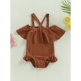 thumbnail image 2 of Bagilaanoe Toddler Baby Girls One-Piece Swimsuit Off Shoulder Sleeveless Ruffle Swimwear 12M 18M 24M 3T 4T Kids Bathing Suit Beachwear, 2 of 8