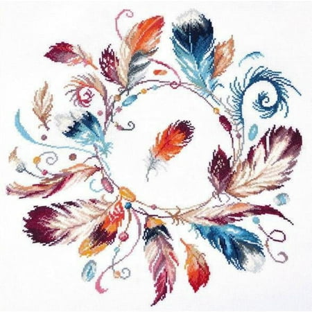 UPC: 4660009927898 | Counted Cross Stitch Kit Circlet of Dreams 919 Needlework Easy Blue Orange By Oven Purple Canvas Cotton Needle
