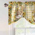 thumbnail image 4 of Tie Up Valance Curtain for Kitchen,Cute Elephants Bears Giraffes Rod Pocket Short Curtains Adjustable Tie-Up Shade Valances,Children's Day Sunflowers Window Treatment for Bathroom Living Room Bedroom, 4 of 9