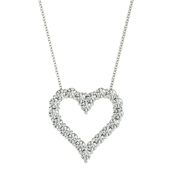 3/8 Ct FG/VVS1 Diamond Heart Pendant Necklace In 18K Gold Plated With 18" Chain