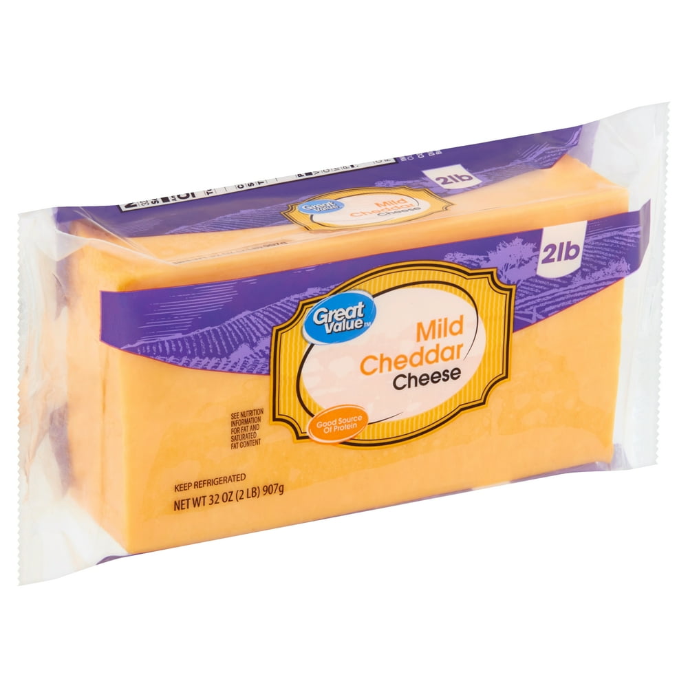 Great Value Mild Cheddar Cheese, 32 oz