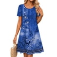 thumbnail image 4 of Fantaslook Boho Summer Dresses for Women Casual Short Sleeve T Shirt Dress with Pockets Beach Vacation Clothes, 4 of 9