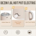 thumbnail image 2 of Dezin Hot Pot Olla Rápida Para Fideos Olla Eléctrica De Acero Inoxidable De 1,6 Litros Perfecta Para Ramen Huevo Pasta Bola De Masa Sopa Gachas Avena Con Control De Temperatura Y Función De Mantener C, 2 of 5