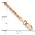thumbnail image 2 of Primal Gold 14 Karat Rose Gold 2mm Diamond-cut Rope with Lobster Clasp Chain Bracelet, 2 of 2