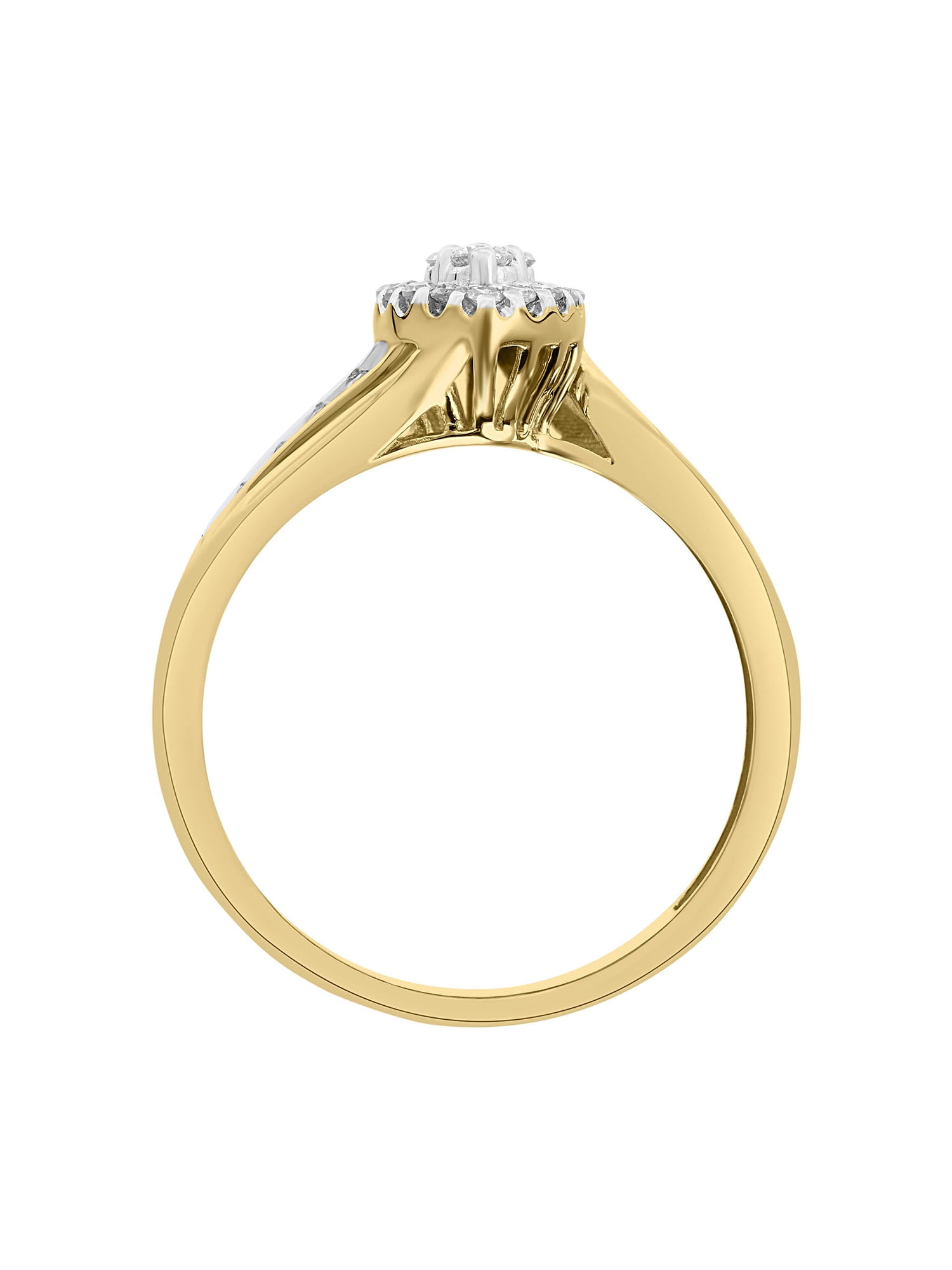 1/4 Carat T.W. Diamond 10KT Yellow Gold Marquise-Shape Halo "Empress" Engagement Ring by Keepsake