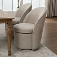 thumbnail image 3 of Kidol & Shellder Modern Swivel Accent Chair with Solid Wood Frame & Boucle Fabric Multi-Use Dining Chair, Vanity Makeup Seat - Easy Assembly Upholstered Chair, Oatmeal 3PCS, 3 of 6
