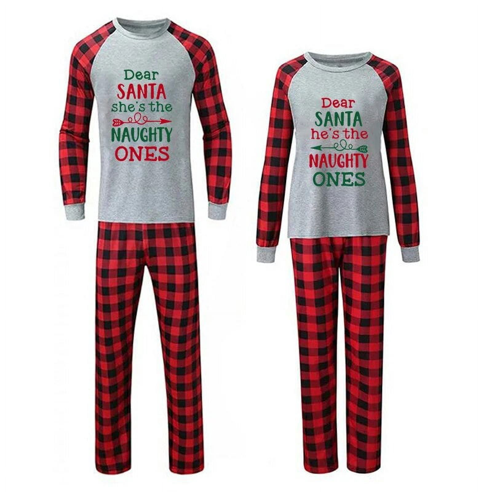 Ensembles assortis de pyjamas de couple de Noël Cher Père Noël
