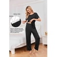 thumbnail image 4 of EKOUAER Women's Maternity Nursing Pajamas Sets Short Sleeve Postpartum Pregnancy Pajama for Hospital Breastfeeding PJS with Pants, 4 of 7