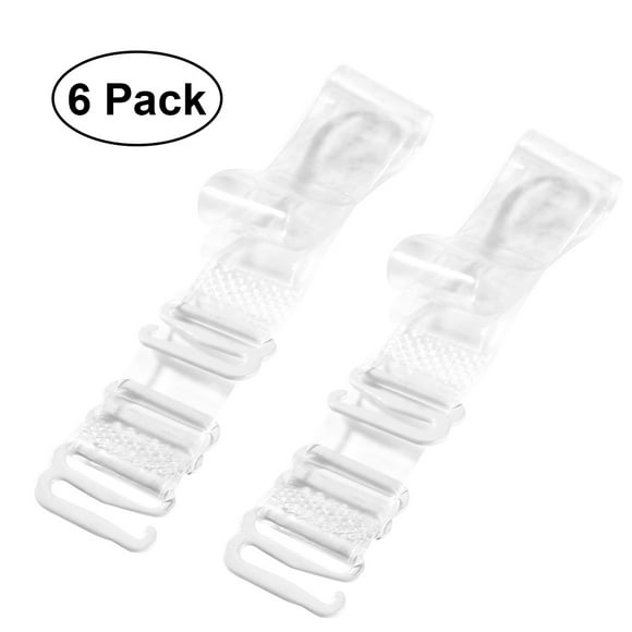 6 Pairs 1.5cm Adjustable Invisible Clear Elastic Bra Straps Replacement Non Slip