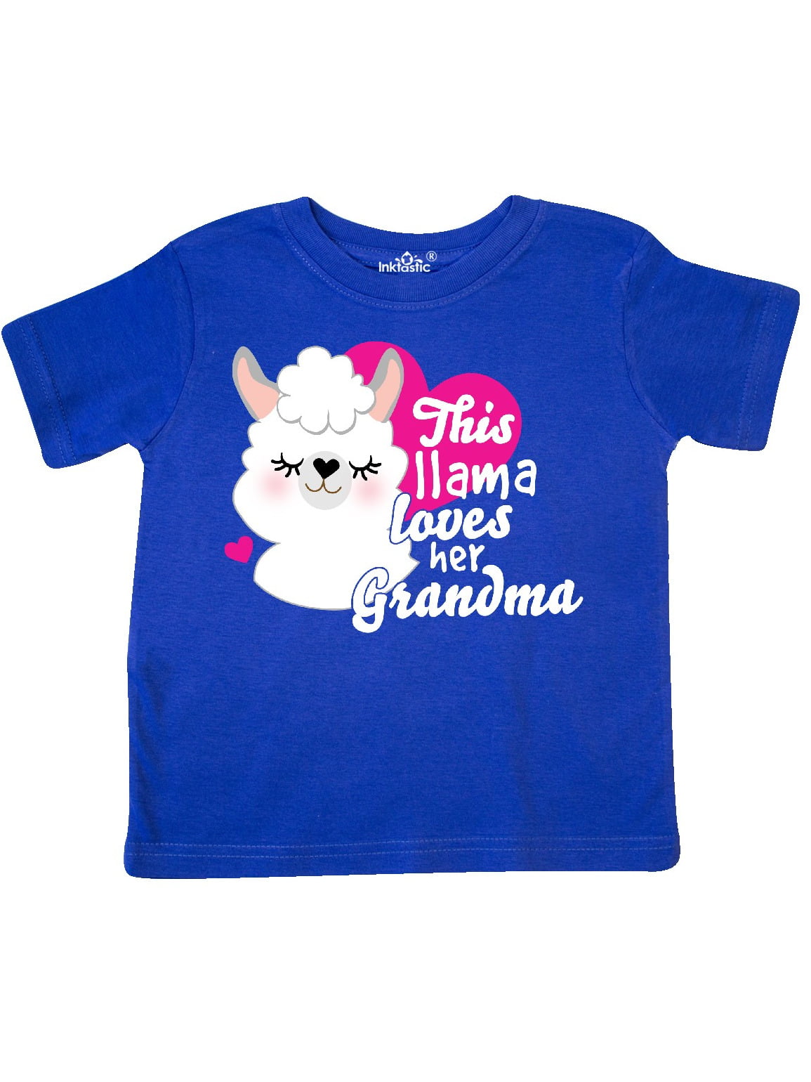 inktastic Valentines Day This Llama Loves Her Nana Toddler T-Shirt
