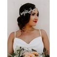 thumbnail image 2 of Diadema de novia de cristal, diadema de boda plateada para novias, accesorios para el cabello con diamantes de imitación de vid para el pelo de perlas para mujer, diadema plateada Adepaton CZMR-XM49-2, 2 of 6