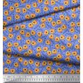 thumbnail image 2 of Soimoi Moss Georgette Fabric Text & Tiger Face Cartoon Printed Craft Fabric by The Yard 42 Inch Wide, 2 of 3