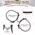 thumbnail image 2 of Uxcell Magnetic Couples Bracelets, His and Her Heart Matching Bracelet, Adjustable Braided Rope Cord for Anniversary Friends Women Men Gift, Black, 2 of 6