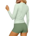 thumbnail image 5 of FSYBOA Girls Rash Guard Swimsuits, Long Sleeves Holiday Quick Dry 2 Piece Kids Bathing Suit Swimwear Mint Green Size 13-14T, 5 of 7