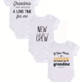 thumbnail image 1 of 3pcs Creative Rompers - Infant Toddler Personalized Letter Print Short Sleeve Jumpsuit, Perfect For Newborn Birth Gift & Photoshoot, 1 of 5