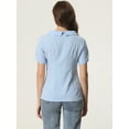 thumbnail image 4 of DARING DIVA Short Sleeve Casual Checked Top S Blue, 4 of 6