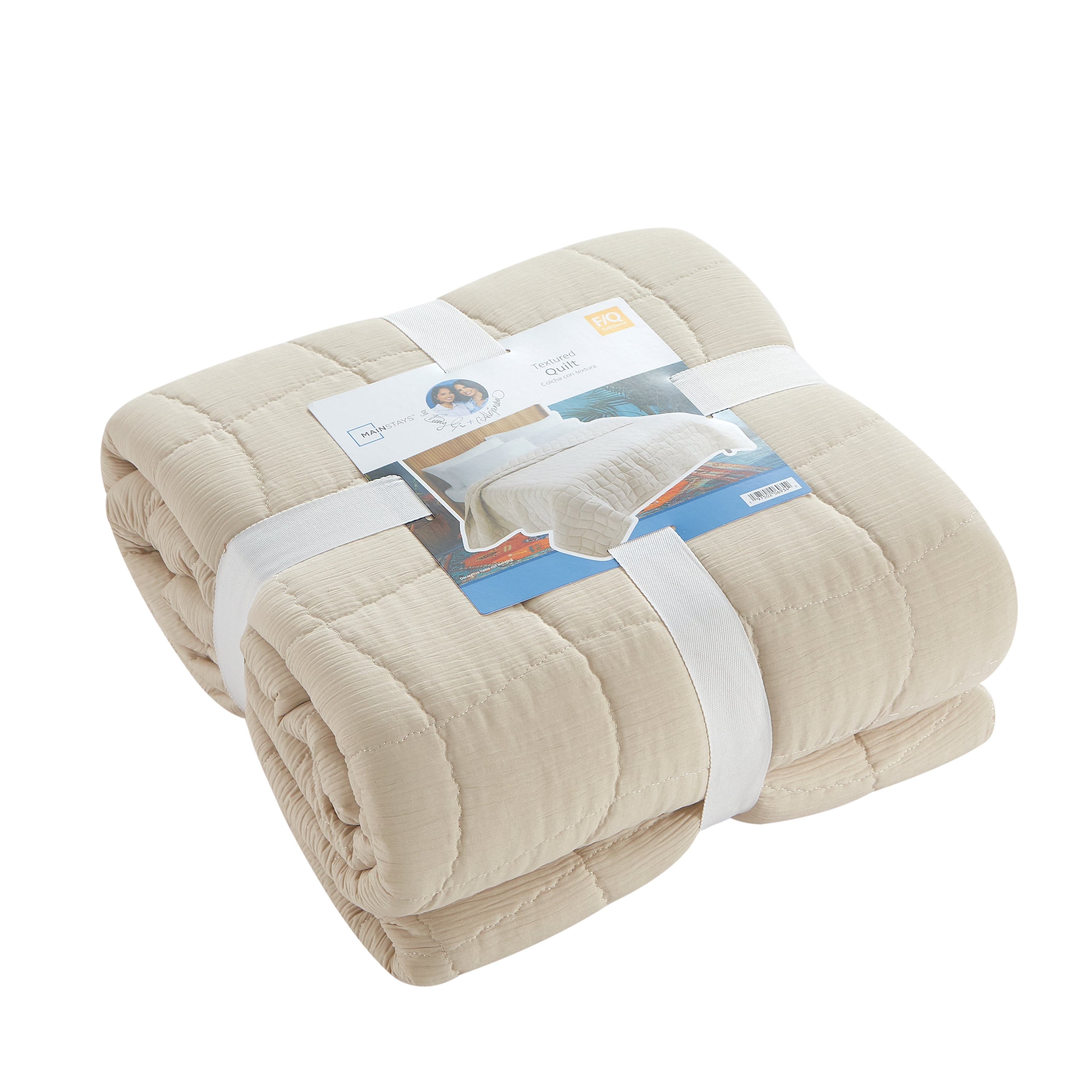 Mainstays by Becky G. & Alejandra Papyrus Beige Cloud Quilt, Full/Queen