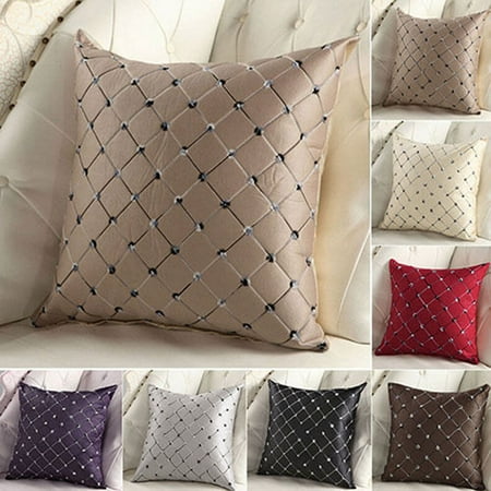 - Home Sofa Bed Decor Multicolored Plaids Throw Pillow Case Square Cushion Cover 43*43CM