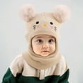 thumbnail image 2 of VNKIDY Kids Hats Winter Adorable Knitted Children Hat With Cute Animal Face Design Fluffy Pom Attached Scarf Warm Winter Accessory For Cold Weather Classic Headwear, 2 of 6