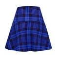 thumbnail image 5 of Mrat Women Pleated Mini Skirt Solid Short Plaid Skirt Skirts High-Waisted Club Skirt S-50 Blue S, 5 of 5