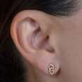 thumbnail image 2 of Aretes de oro 14k GIALLO Broquel Ojuelas doradas de oro amarillo brillante, 2 of 5