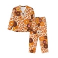 thumbnail image 1 of Fotbe Hippie Ditsy Floral Conjunto de Pijama de Manga Larga para Mujer con Estampado, Ropa de Dormir de 2 Piezas, Conjunto de Casa Suave y Cómodo con Bolsillos-XX-Large, 1 of 7