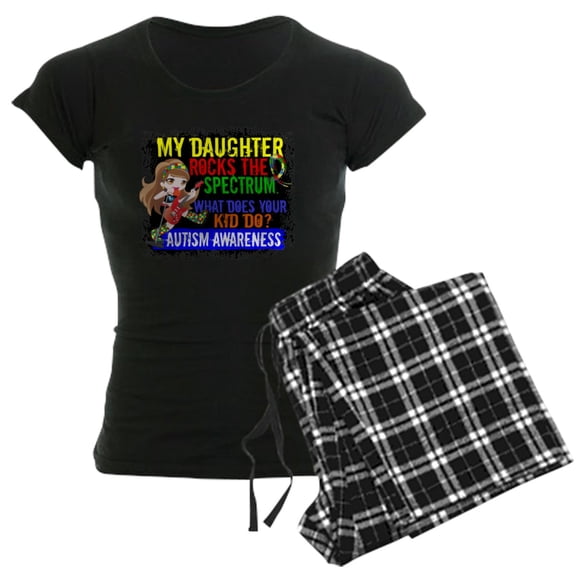 CafePress - Rocks Spectrum Autism Women's Dark Pajamas - Women's Short Sleeve Print T-Shirt and Pants Dark Cotton Pajama Set