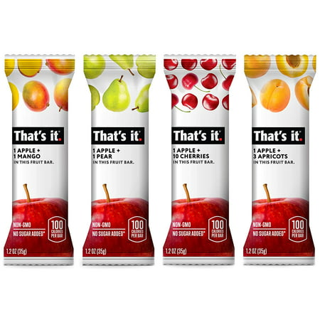 That’s it. Variety Pack-1 100% Natural Real Fruit Bar Best High Fiber Vegan Gluten Free Healthy Snack Paleo for Children & Adults Non GMO No Added Sugar No Preservatives Energy Food (36 Pack)