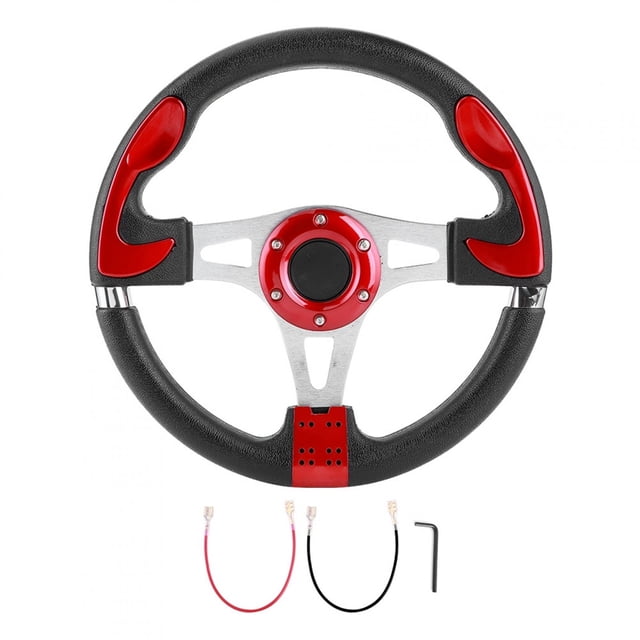 Steering Wheel Sport Steering Wheel Steering Wheel Replacement 320mm/12.5in Car Sport Steering Wheel With Horn Button Universal Auto Modified PartsRed