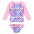 thumbnail image 3 of Lovebay Little Girls Mermaid Swimsuits Two Pieces Swimwears Rash Guard Set Long Sleeve UPF50+ Bathing Suit for Beach 2-8T, 3 of 6