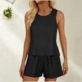 thumbnail image 5 of FNFYFH Cotton Pajamas for Women Set 2 Piece Short Sets Summer Tank Top Matching Shorts Lounge Set, 5 of 5