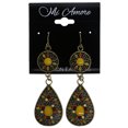 thumbnail image 2 of Mi Amore Antiqued Flower Dangle-Earrings Gold-Tone & Yellow, 2 of 2