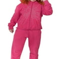 thumbnail image 2 of Women Zip up Jacket Rhinestone Spider Web Print Hoodies Sweatshirt, 2 of 5