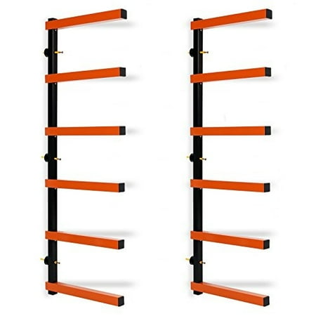 ecotric max 600 lb steel 6 shelf lumber storage rack wall-mounted wood pipes rack