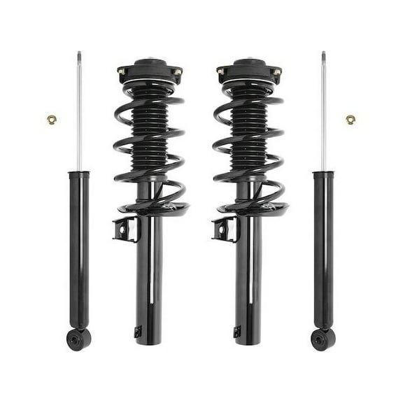 Front and Rear Suspension Strut Coil Spring and Shock Absorber Assembly - Set of 4 - Compatible with 2009 - 2017 Volkswagen Tiguan 2.0L 4-Cylinder 2010 2011 2012 2013 2014 2015 2016