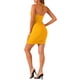 thumbnail image 3 of Vestido de fiesta Halter INSPIRE CHIC para mujer sin mangas con puntos metálicos brillantes en color naranja, 3 of 5