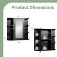 thumbnail image 6 of Ktaxon Wooden Bathroom Medicine Cabinet with Mirror Door & 8 Shelves, Wall Mounted Storage Organizer, Black, 6 of 9