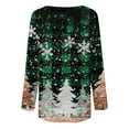 thumbnail image 5 of Ounisa Crewneck Sweatshirts for Women Merry Christmas Lightweight Pullover Christmas Tree Christmas Lights Snowflake Sequin Graphic Tops, 5 of 5