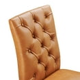 thumbnail image 3 of Modway Duchess Solid Wood and Button Tufted Vegan Leather Dining Chair in Tan, 3 of 8