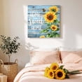 thumbnail image 4 of Canvas Wall Art Sweet Home Canvas Art Print Sunflower Vintage Rustic Lake Blue Stripe Wood Board Pictures Wall Decor for Living Room Bedroom Artwork Decorations Stretched Framed Ready to Hang 8"x8", 4 of 9