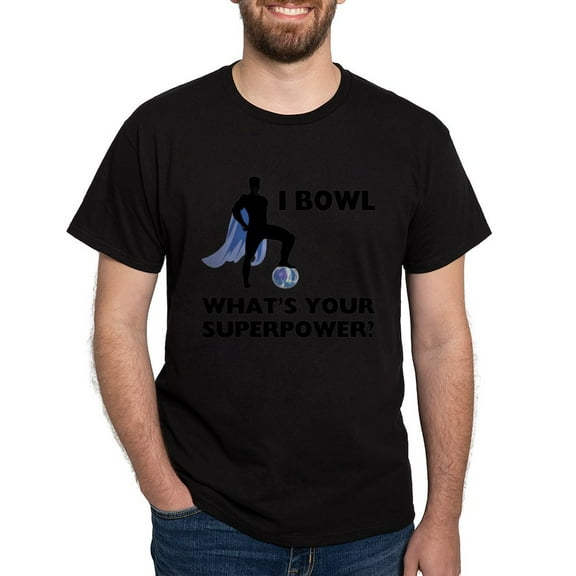 CafePress - Bowling Superhero Dark T Shirt - Men's Classic Graphic Cotton T-Shirt