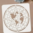 thumbnail image 3 of Star Map Painting Stencil 11.8x11.8 inch Compass Map Decoration Template Reusable DIY Craft Compass World Map Radar Stencils for Painting on Wall Furniture Fabric Wood and Paper, 3 of 9