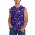 thumbnail image 2 of Fotbe Men's blue purple Snowflake Print Men's Sleeveless Muscle Tank Tops Casual T-Shirts for Gym Workout Beach-X-Large, 2 of 8